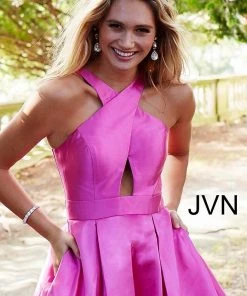 JVN By Jovani Jovani - JVN56093 Crisscrossed Halter Cutout Ballgown 13 JVN By Jovani Jovani - JVN56093 Crisscrossed Halter Cutout Ballgown