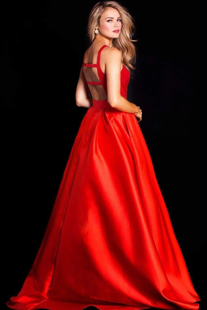 JVN By Jovani Jovani - JVN56093 Crisscrossed Halter Cutout Ballgown 4 JVN By Jovani Jovani - JVN56093 Crisscrossed Halter Cutout Ballgown