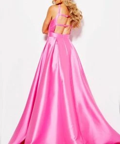 JVN By Jovani Jovani - JVN56093 Crisscrossed Halter Cutout Ballgown 11 JVN By Jovani Jovani - JVN56093 Crisscrossed Halter Cutout Ballgown