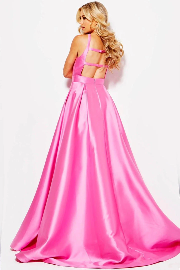 JVN By Jovani Jovani - JVN56093 Crisscrossed Halter Cutout Ballgown 6 JVN By Jovani Jovani - JVN56093 Crisscrossed Halter Cutout Ballgown