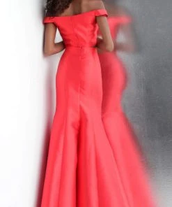 JVN By Jovani Jovani - JVN58068 Plunging Illusion Off Shoulder Trumpet Prom Dress 5 JVN By Jovani Jovani - JVN58068 Plunging Illusion Off Shoulder Trumpet Prom Dress
