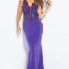 JVN By Jovani Formal Gowns Jovani - JVN58124 Sleeveless Deep V-neck Embellished Sheath Dress