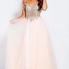 JVN By Jovani Jovani - JVN58403 Scalloped Off-Shoulder Ornate Ballgown