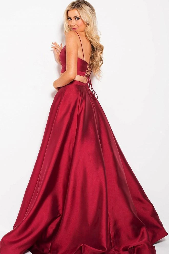 JVN By Jovani Jovani - JVN59636 Lace-Up Back Two-Piece Mikado Ballgown 4 JVN By Jovani Jovani - JVN59636 Lace-Up Back Two-Piece Mikado Ballgown