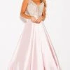 JVN By Jovani Formal Gowns Jovani - JVN60696 Plunging V-neck A-line Dress