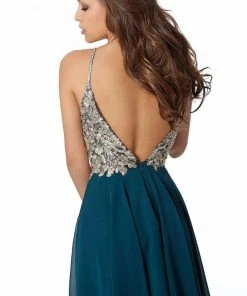 JVN By Jovani Jovani - JVN62738 Metallic Embroidered A-Line Cocktail Dress