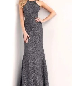 JVN By Jovani Jovani - JVN64010 High Halter Beaded Lace Gown