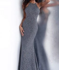 JVN By Jovani Jovani - JVN64010 High Halter Beaded Lace Gown