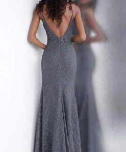 JVN By Jovani Jovani - JVN64010 High Halter Beaded Lace Gown