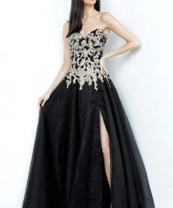 JVN By Jovani Jovani - JVN64088 Strapless Embroidered Ballgown Formal Gowns