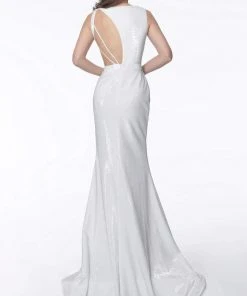 JVN By Jovani Formal Gowns Jovani - JVN66942 Glittered Sweetheart Long Sheath Dress