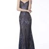 JVN By Jovani Formal Gowns Jovani - JVN66960 Embellished V-Neck Trumpet Dress