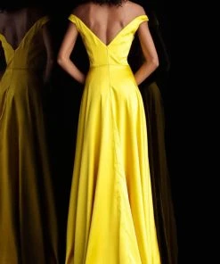 JVN By Jovani Jovani - JVN67752 Off-Shoulder Long A-line Dress With Slit