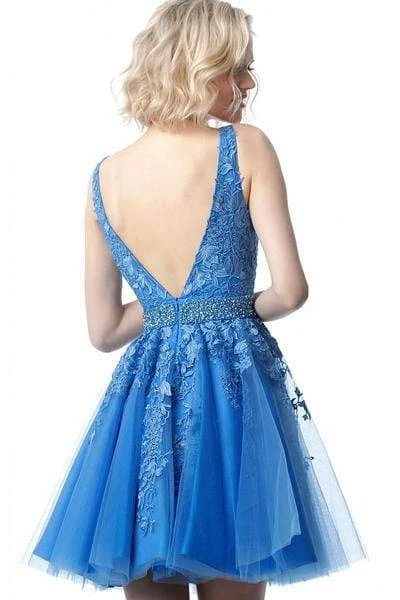 JVN By Jovani Jovani - JVN68267 Bedazzled V-neck A-line Cocktail Dress 4 JVN By Jovani Jovani - JVN68267 Bedazzled V-neck A-line Cocktail Dress