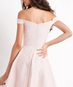 JVN By Jovani Jovani - Off Shoulder Short Hemline A-Line Dress JVN04639SC Cocktail Dresses