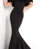 Jovani - Oversized Ruffle Off Shoulder Dress 04368SC - 1 Pc Black In Size 8 Available