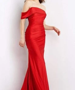 JVN By Jovani Jovani - Ruched Mermaid Gown JVN07640SC - 1 Pc Coral In Size 10 Available