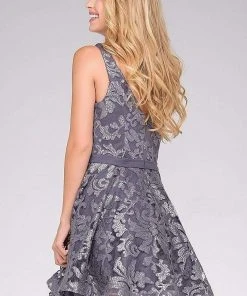 JVN By Jovani Jovani - Sleeveless Deep V Neck Floral Sequined Short Party Dress JVN47506 Cocktail Dresses 17 JVN By Jovani Jovani - Sleeveless Deep V Neck Floral Sequined Short Party Dress JVN47506 Cocktail Dresses