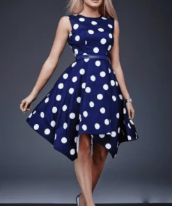 Jovani - Sleeveless Jewel Neckline Dress In Printed Bodice M378 Cocktail Dresses