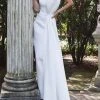 Jovani - Strapless Bow Accent Long Sheath Evening Gown 1092SC - 1 Pc White In Size 2 Available