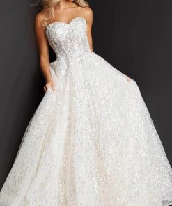 JVN By Jovani Jovani - Sweetheart A-Line Prom Dress JVN08417SC - 1 Pc Ivory In Size 4 Available Formal Gowns