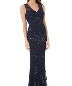 Formal Gowns JS Collections - 866348 Sequined V Neck Dress With Bolero