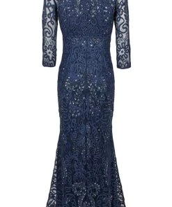 Formal Gowns JS Collections - 866348 Sequined V Neck Dress With Bolero