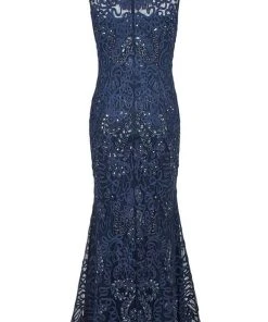 Formal Gowns JS Collections - 866348 Sequined V Neck Dress With Bolero