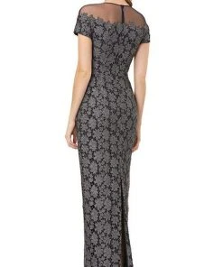 Formal Gowns JS Collections - 866683 Floral Lace Illusion Jewel Sheath Dress 5 Formal Gowns JS Collections - 866683 Floral Lace Illusion Jewel Sheath Dress