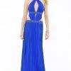 La Femme - 12172 Jeweled Halter Multi-Cutout Evening Dress Formal Gowns