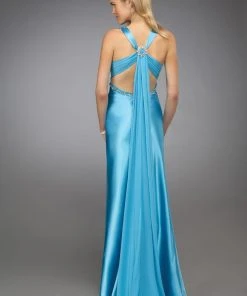 La Femme - 12262 Halter Style Bead Embellished Empire Evening Gown 12 La Femme - 12262 Halter Style Bead Embellished Empire Evening Gown