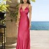 La Femme - 12690 Beaded Strap V-Neck Satin Prom Dress 2 La Femme - 12690 Beaded Strap V-Neck Satin Prom Dress