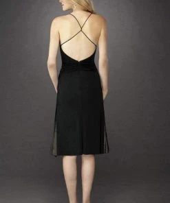 Cocktail Dresses La Femme - 12721 Knee Length Embellished Midriff V-Neck Dress 5 Cocktail Dresses La Femme - 12721 Knee Length Embellished Midriff V-Neck Dress