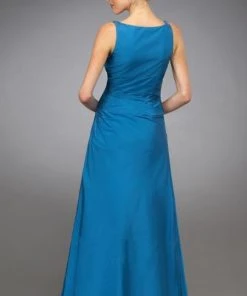 Formal Gowns La Femme - 13673 Embellished Ruched V-neck A-line Dress