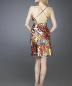 La Femme - 14125 Floral Printed Sequined Dress Cocktail Dresses