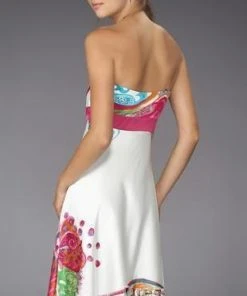 Cocktail Dresses La Femme - 14198 Printed Empire Belted Cocktail Dress 7 Cocktail Dresses La Femme - 14198 Printed Empire Belted Cocktail Dress