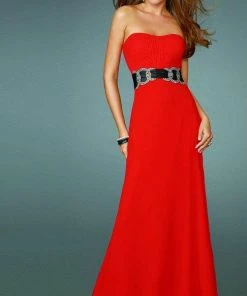 Formal Gowns La Femme - 14259 Sleeveless Evening Dress With Concentric Waistband 12 Formal Gowns La Femme - 14259 Sleeveless Evening Dress With Concentric Waistband