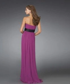 Formal Gowns La Femme - 14259 Sleeveless Evening Dress With Concentric Waistband