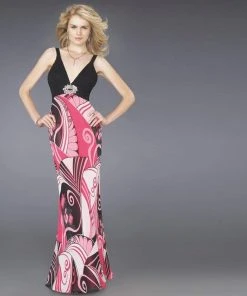 La Femme - 14271 Long With Multi-Colored Skirt Formal Gowns