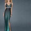 Formal Gowns La Femme - 14456 V-Neck Long Dress With Beaded Waist And Straps