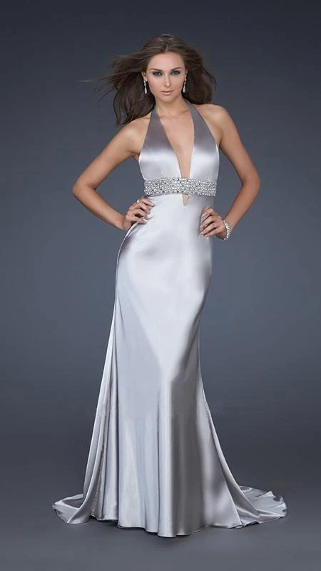 La Femme - 14743 Sophisticated Long Gown With Plunging Neckline Prom Dresses 3 La Femme - 14743 Sophisticated Long Gown With Plunging Neckline Prom Dresses
