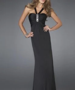 La Femme - 14925 Sleek Ruched Column Evening Dress Formal Gowns