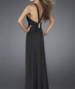 La Femme - 14925 Sleek Ruched Column Evening Dress Formal Gowns