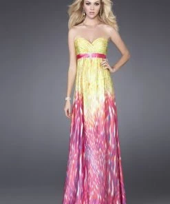 La Femme - 15142 Strapless Long Gown In Fresh And Fruity Hues Formal Gowns