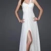 La Femme - 15161 Floral Beaded One Shoulder Strap Sweetheart Chiffon A-line Gown Formal Gowns