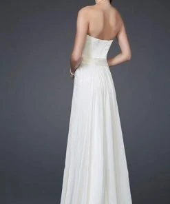 Formal Gowns La Femme - 15586 Strapless Sweetheart Long Silk Gown With Front Slit