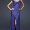 La Femme - 16021 Elegant Beaded Scoop Neck Jersey Sheath Dress Formal Gowns