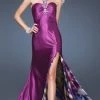 La Femme - 16110 Beaded Halter Strap Sweetheart A-line Dress