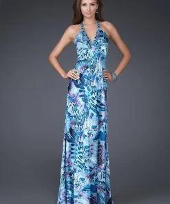 Formal Gowns La Femme - 16270 Embellished V-Neck Long A-line Gown