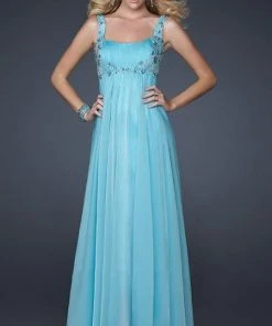 La Femme - 17476 Beaded And Ruched Sweetheart Chiffon A-line Gown